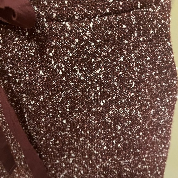 Ann Taylor LOFT Wine Tweed Boucle Pocket Jogger Drawstring Mini Skirt - SMALL - Picture 6 of 8